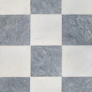 Marble mosaic checkerboard tiles