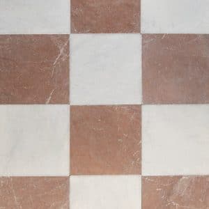 Plano Rose and Shadow White Checkerboard Pattern Tiles